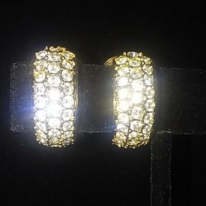 Vintage Signed Roman half hoop earrings